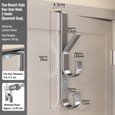 🇸🇬 Ready Stock Over Door Hook Rack No Drill Aluminum Heavy Duty Hanger Organizer Bathroom Kitchen Clothes Bag Holder