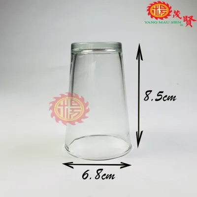 YMS Praying Glass Oil Lamp 12.5cm 拜神油杯 玻璃杯【耐高温】水杯 油灯杯 浮脚 灯芯 高脚油杯 拜神 佛具 油灯 拜神用品 拜神油 有脚油杯 Kaca（1pcs）