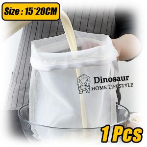 🇸🇬 ReadyStock -Fine Mesh Nylon Filter Bag Food Soy Bean Milk Yoghurt Water Strainer Bags Reusable Juice Drawstring Net Kitchen Sieve