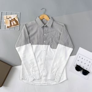 Áo sơ mi nam vải lụa tay dài cổ bẻ phối họa tiết đơn giản sang trọng dễ phối đồ mẫu mới chuẩn shop giá rẻ