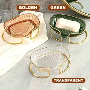 SERENITY 1PC Bathroom Soap Dish Light Luxury Toilet Shower Soap Holder with Drain Water Soap Storage Case Tray Container Bathroom Gadgets