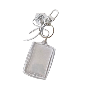 Modern Photo Organizer Heart Shaped Keychain Functional Photocard Display Case For Wallet Purse Storage