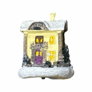 CANVELL Resin Christmas Glowing Small House Luminous Cute House Ornament Fairy Night Lamp Elegant Mini House Miniature Home Xmas Decor