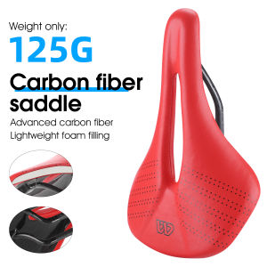 WEST BIKING Ultra-light Carbon Fiber Saddle High-end 3K T700 Racing Track Carbon Leather Saddle Lightweight Hollow MTB Saddle