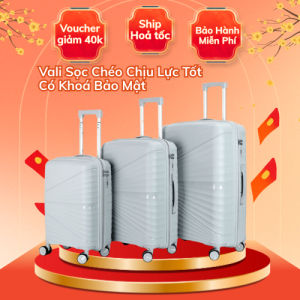 Vali Du Lịch Sọc Chéo Có Khoá Bảo Mật Cao Cấp DVN  Vali Chống Trộm Chịu Lực Tốt PP004