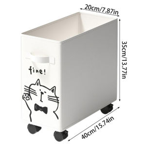Keranixy Under Desk Storage Rack Rolling Cart Organizer Portable Basket Foldable Shelves Dormitory Rak Penyimpanan