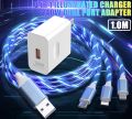 3 in 1 Super Fast Charger for Android with Adapter 240w Charging Flowing Light Up 120Watts. 
