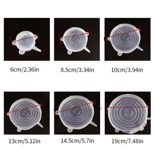 JJT Food Grade Silicone Stretchable Cover Set for Bowls and Containers - Universal Seal Lid for Freshness Preservation