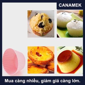 【CANAMEK】 7 cái lốc Silicone bánh cup hình tròn muffin cupcake nướng khuôn Nhà Bếp Nấu Ăn Cung cấp bánh trang trí công cụ