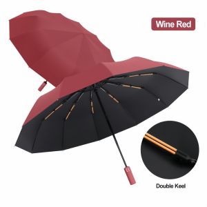 NEW 24 Ribs Automatic Umbrella Storm Resistant Large Umbrella For Sun And Rain UmbrellaFolding Open Close Sun Rain Storm Resistant Umbrella