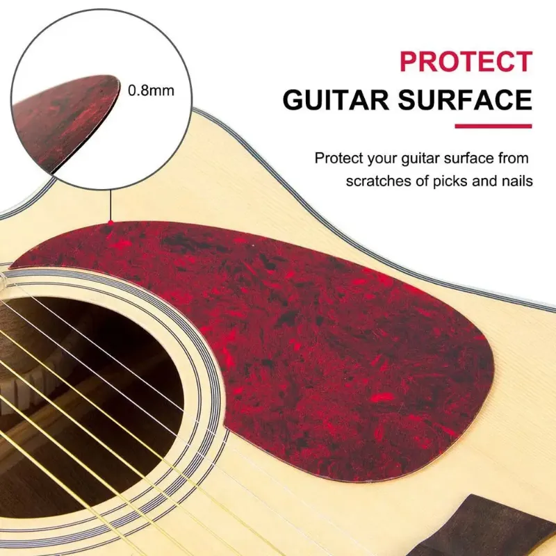 1PC Professionele Folk Akoestische Gitaar Slagplaat Zelfklevende Pick Guard Sticker Voor Gitaarliefhebber anti-kras slagplaat plaat voor akoestische gitaar (Color : Brown