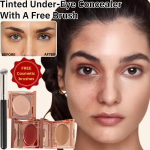 [Concealer In One Second] Tinted Under-Eye Concealer Long Lasting Waterproof Face Concealer With A Free Brush Covers Dark Circles