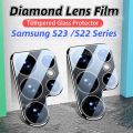 Samsung S22 S23พิเศษ3D ป้องกันเลนส์กล้องถ่ายรูปสำหรับ Samsung Galaxy S23 S22 S 22 23 FE S23Ultra SamsungS23 Pro Ultra 5G 2023นิรภัยโปร่งใสใสกล้องหลังกระจกป้องกัน. 