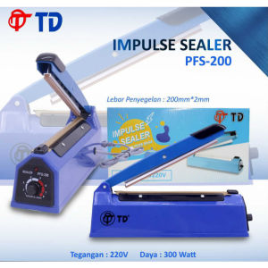 Impulse Sealer Alat Press Perekat Las Plastik 20 CM 30 CM PFS 200 PFS 300 Bonus ELEMEN las Cadangan