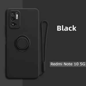 Soft Case Xiaomi POCO M3 PRO 5G Case Magnetic Ring Holder Liquid Silicone Cover Casing Handphone