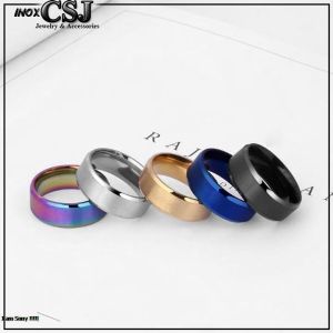 [HCM]Nhẫn Inox Trơn vuông Nam Nữ Nhiều Màu