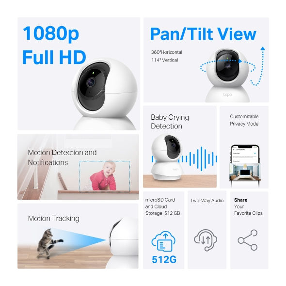 Funhouse%20%7C%20TP-Link%20Tapo%20C200C%20Pan/Tilt%20Home%20Security%20Wi-Fi%20Camera%20CCTV%20Camera%20Home%20Camera%20NEW%20-%20Image%204