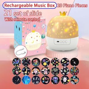 Kids Gift Night Light With Music Rotatable Star Projector Atmosphere Light For Kids Boys Girls Gift