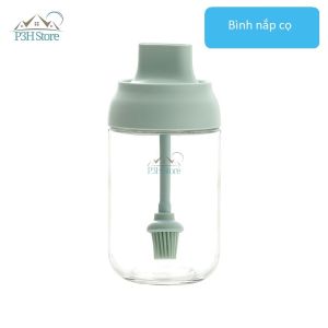 Bình đựng gia vị thủy tinh có nắp liền muỗng cọ phết dầu bơ mật ong Fasola RY-374