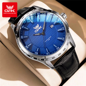 OPK watch for men original waterproof quartz movement genuine leather strap multifunctional calendar luminous