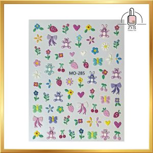 Soft Bloom 3D Nail Stickers | Pastel Garden Style for DIY Nails | Flowers & Ribbon Collection