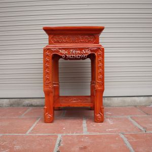 Đôn Vuông 40cm Chân 6cm Trạm Rồng Gỗ Hương Cao 607080cm