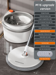 Joybos  M16Plus Self Wash Spin Mop White Spinner Flat 360 Rotating Cleaner With Turbo Flushing Bucket