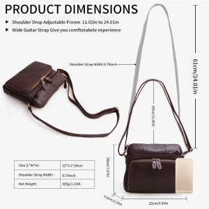 Cobbler Legend Multi Pockets Genuine Leather Crossbody Women Shoulder Bag Card Holder Handbags