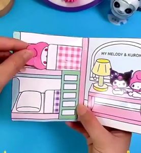 Aoduoyaya Cartoon Quiet Book Kids Handmade Paper Doll Cute DIY Dress Up Material Sticker Toys for Kids Girl