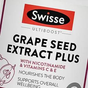 Ready Stock [Twin Pack] Swisse Ultiboost Grape Seed Extract Plus Tablets 30Tabs Premium Blend With Grape Seed Extract Nicotinamide Vit C & Vit E Gluten Free Vegetarian Supplement