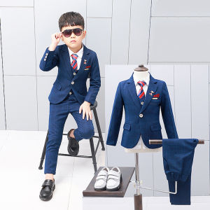 Toddler Boys Tuxedo Set Children Formal Birthday Party Clothes Blazer Shirt Vest Pants Suit for Kids Performance Outfit