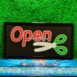ป้ายไฟLED ป้ายไฟตัวอักษร ป้ายไฟวิ่ง ป้ายไฟหน้าร้าน " ป้ายไฟ  OPEN" แบบเสียบปลั๊กไฟ ป้ายไฟตกเเต่งร้าน รับทำป้ายไฟ