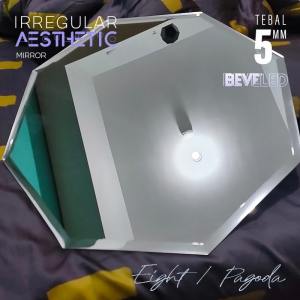 Irregular Mirror EIGHT Pagoda 8 Aesthetic Kaca Kamar Segi 8 60 x 60