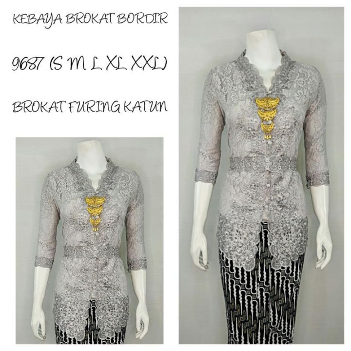 KEBAYA%20BROKAT%20BORDIR%20ENCIM%20MODERN%20LENGAN%207/8%20Furing%20Katun%20S%20M%20L%20XL%20XXL%20XXXL%20-%20Image%202