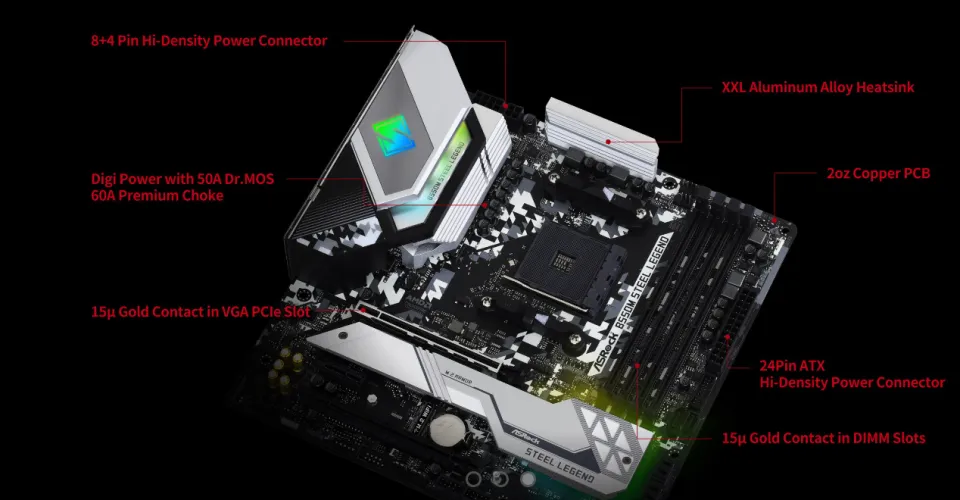 ASROCK B550M STEEL LEGEND AM4 MATX Motherboard bundle with AMD