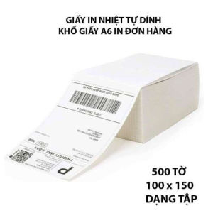Giấy In Nhiệt Decal A6 / 100x150mm - Tệp 500 Tem In Bill TMĐT Có Sẵn Lớp Keo Tự Dính (PVN3854)