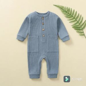 Baby Long Sleeve Zip Romper Autumn Winter Infant Crawling Jumpsuit Newborn Onesie Sleepwear