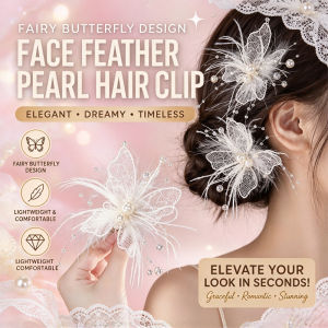 Feather Hair Clip Lace Pearl Decor Side Hair Clip Chic Niche Styling Barrettes for Party Daily Wear