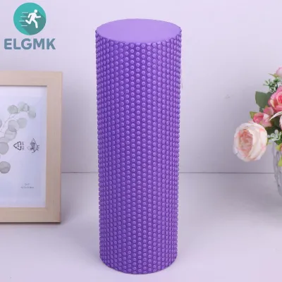 ELGMK ลูกกลิ้งโยคะ EVA ทรงกลมลูกกลิ้งกระบอกโฟมสำหรับออกกำลังกายพิลาทิสเสริมการออกกำลังกายที่บ้านขนาดเส้นผ่าศูนย์กลาง10ซม. ความยาว30ซม.