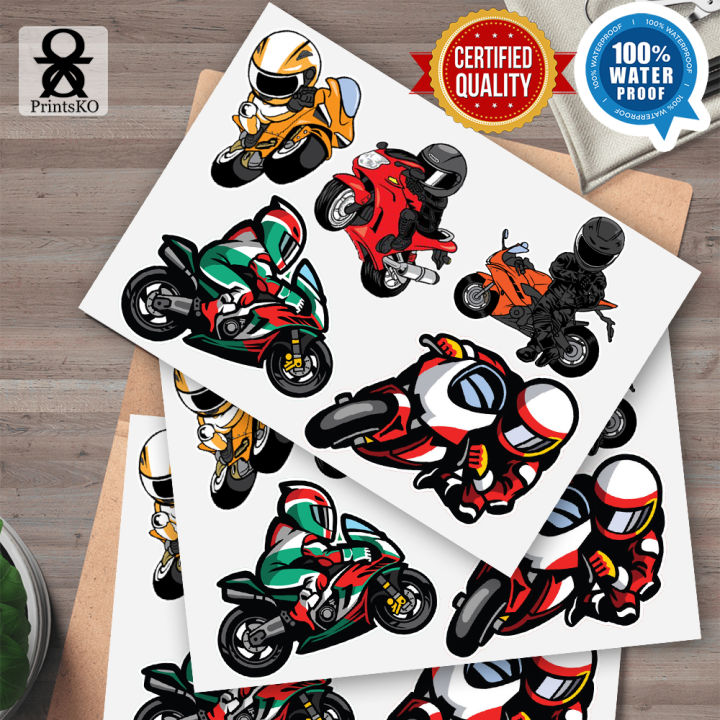 High Quality Waterproof Vinyl Sticker with Motor Bikers Sports bike Design