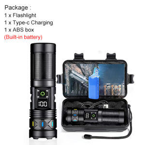 Asafee LS702 5000LM Ultra Outdoor Flashlight 1500M Range Flood Torch 50W LED Super Bright Lamp Telescopic Zoom Power Spotlight Rechargeable IP65 Waterproof For Camping Hiking