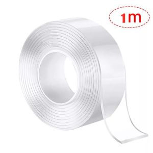Nano Double Sided Tape 1/3/5M Strong Viscosity Waterproof Reusable Multifunction Sticky Tapes Traceless double sided heavy duty Double Sided Tape Heavy Duty Multipurpose Wall Tape Adhesive Strips Removable Mounting Tape - Reusable Strong Sticky Transparen