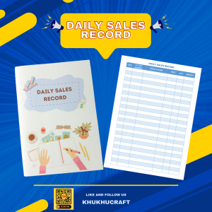 DAILY SALES RECORD NOTEBOOK (BOOKLET) 60 PAGES
