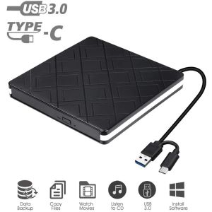 External DVD Optical Drive USB 3.0 Type-C DVD Player CD/DVD-ROM CD-RW Player Reader Recorder