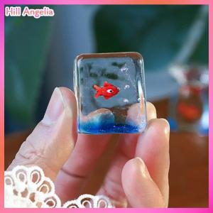 [Hill Angelia] Thủ công Kính túi cá bức tượng nhỏ túi cá đồ trang trí sôi động kính cá Máy tính để bàn trang trí nhà văn phòng trang trí