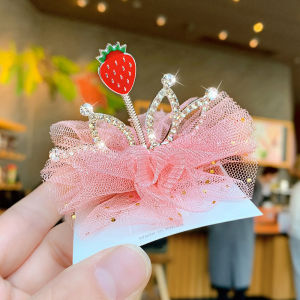 Headband for kids Girl Children  Korean Version Crown Gauze Holiday Birthday Hairpin Headwear Headbands