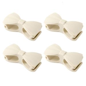 4 cái hình nơ Silicone dụng cụ cuộn dây chủ dây Fixer dòng dữ liệu quản lý Clip quản lý cáp wrappers chủ