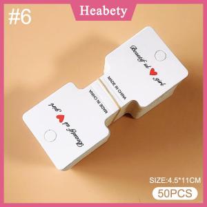 Heabety 50Pcs Trắng Gấp Bìa Dành Cho Người Lớn Trẻ Em Của Tóc Clip Bìa Tóc Sợi Dây Thừng Thẻ Tóc Trang Trí Mũ Vật Liệu Đóng Gói