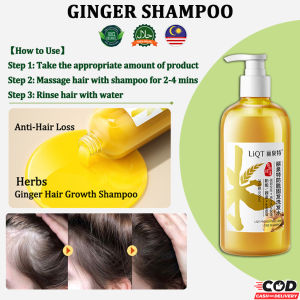 Herbal Essence Shampoo Ginger Hair Shampoo Hair Loss And Hair Growth Increase Hair Density Improve Hair Follicle Volumizing Anti-Dandruff & Oil Control 500ml
