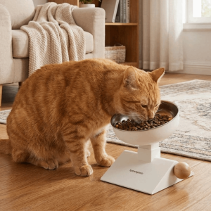FRIDAD Stainless Steel Adjustable Height Cat Food Bowl Large Capacity 750 ML Cat Elevated Bowl Durable Anti-spill Pet Water Bowl for Dogs Cats